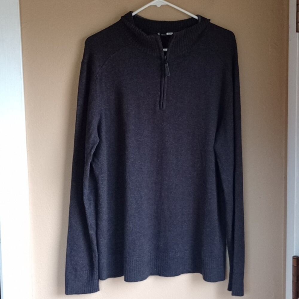 Smartwool 3/4 Zip Light weight Mens Grey Merino Wool Blend Sweater Size L